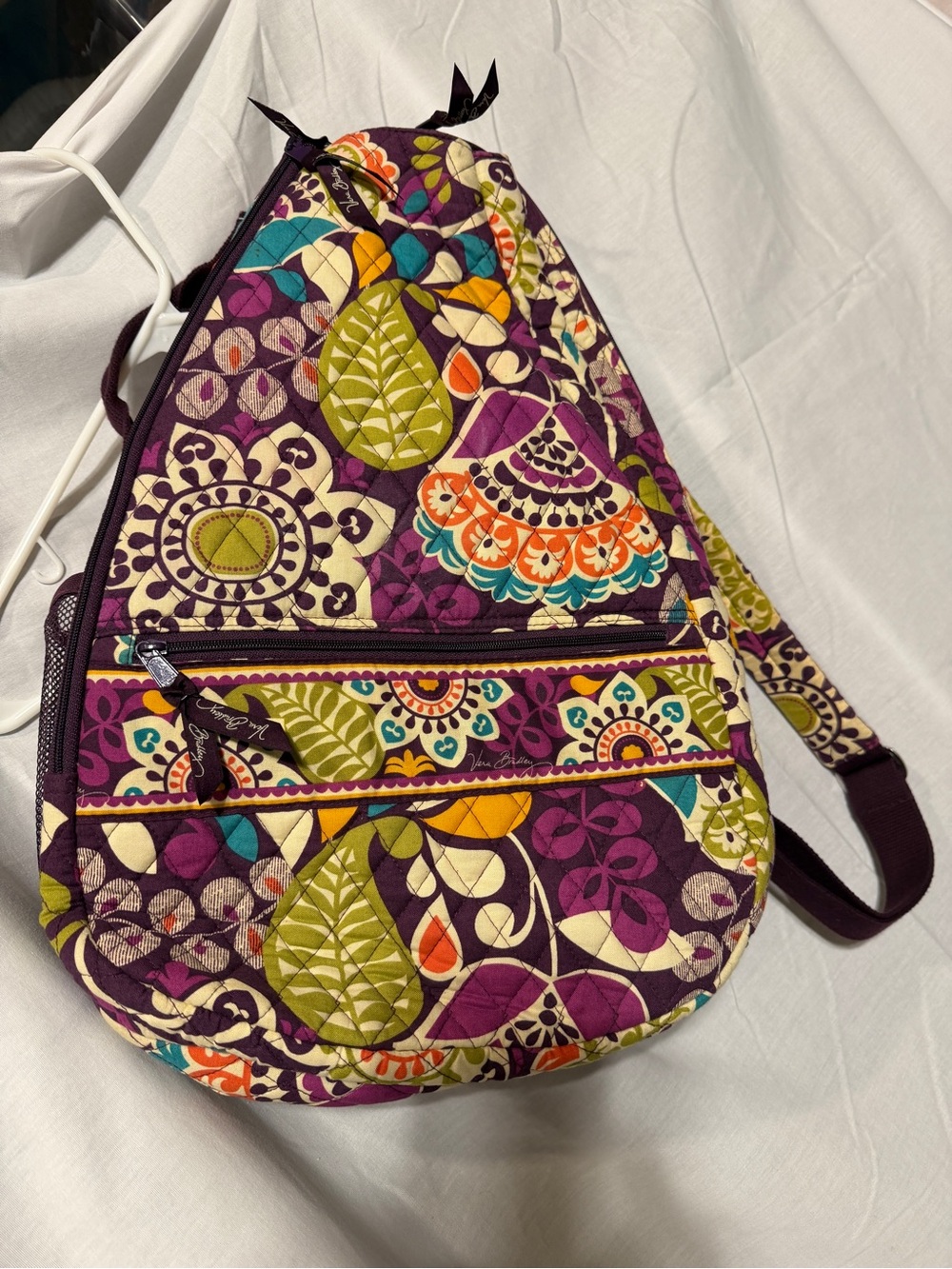 Vera Bradley Quilted Sling tennis Backpack - Purple Floral Print